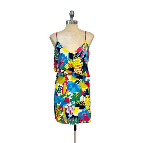 J Crew Multi Color Floral Ruffle Cami Dress size 4 - Picture 3 of 7